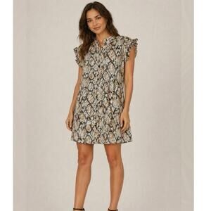 Cabi Snake Print Mini Shirt Dress Size XS